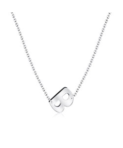 Silver Initial Letter Necklace B SPE-5542